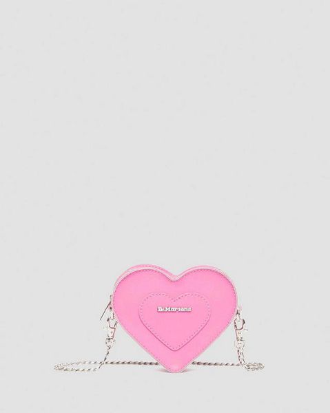 Dr Martens Mini Heart Shaped Accessories Leather Bags Pink | USA-389275