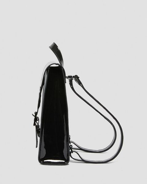 Dr Martens Patent Leather Mini Women Backpack Black | USA-402793