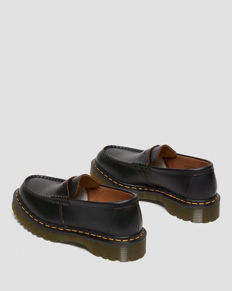 Dr Martens Penton Bex Made in England Quilon Leather Women Loafers Black | USA-739216