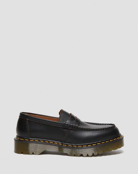 Dr Martens Penton Bex Made in England Quilon Leather Women Loafers Black | USA-739216