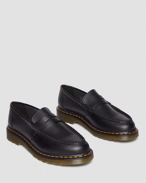 Dr Martens Penton Smooth Leather Men Loafers Black | USA-801423