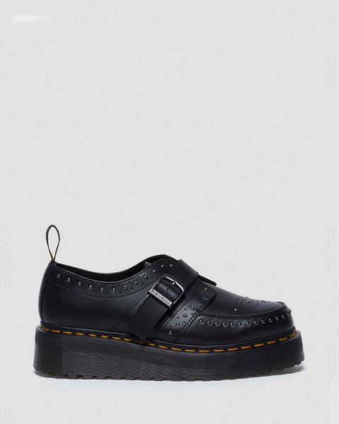 Dr Martens Ramsey Quad Stud Men Platform Shoes Black | USA-410972