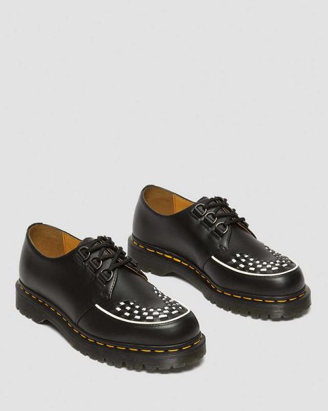 Dr Martens Ramsey Smooth Leather Men 1461 Shoes Black | USA-81694