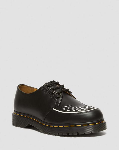 Dr Martens Ramsey Smooth Leather Men 1461 Shoes Black | USA-81694