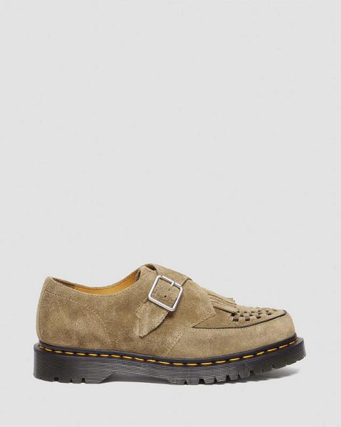 Dr Martens Ramsey Suede Kiltie Men Buckle Shoes Brown | USA-89541