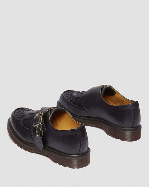 Dr Martens Ramsey Westminster Leather Women Buckle Shoes Black | USA-825179