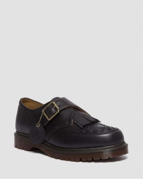 Dr Martens Ramsey Westminster Leather Women Buckle Shoes Black | USA-825179