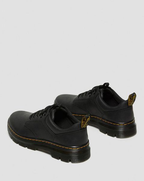 Dr Martens Reeder Wyoming Leather Men Utility Shoes Black | USA-637105