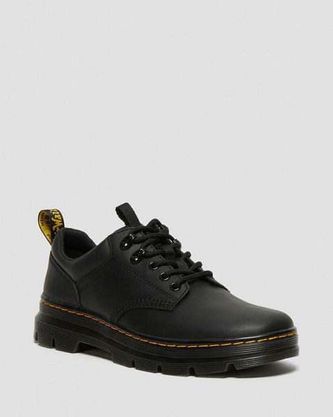 Dr Martens Reeder Wyoming Leather Men Utility Shoes Black | USA-637105