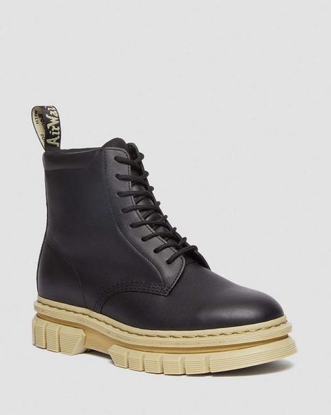 Dr Martens Rikard Contrast Sole Platform Men Lace Up Boots Black | USA-694213