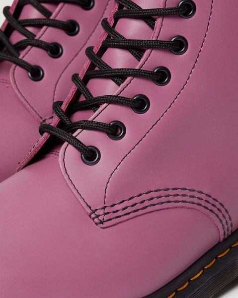 Dr Martens Smooth Leather Lace Up Women 1460 Boots Purple | USA-260478