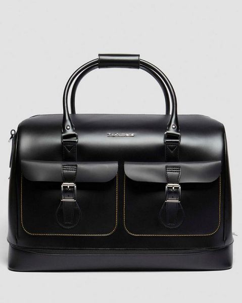 Dr Martens Smooth Leather Weekender Accessories Bags Black | USA-460982