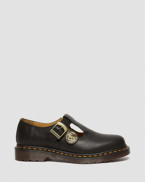 Dr Martens T-Bar Regency Leather Women Mary Jane Shoes Black | USA-174586