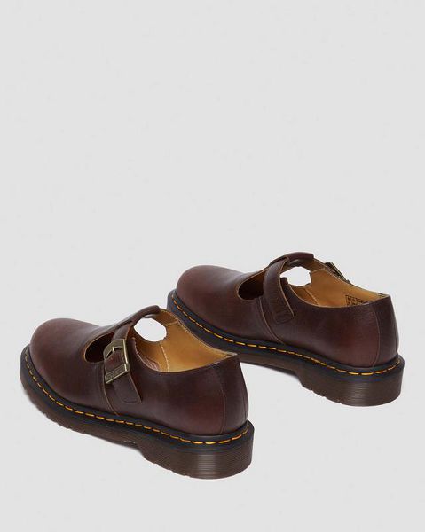 Dr Martens T-Bar Regency Leather Women Mary Jane Shoes Brown | USA-534678