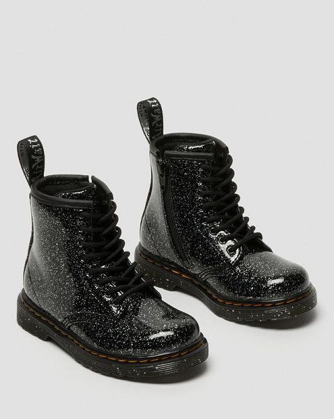 Dr Martens Toddler 1460 Glitter Kids' Lace Up Boots Black | USA-78692