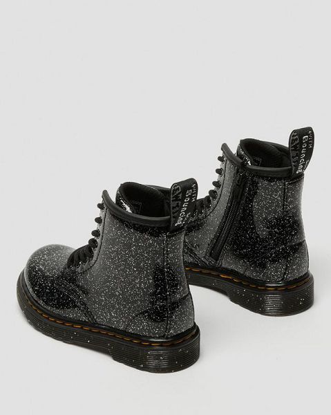 Dr Martens Toddler 1460 Glitter Kids' Lace Up Boots Black | USA-78692