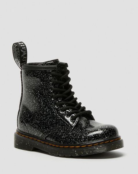 Dr Martens Toddler 1460 Glitter Kids\' Lace Up Boots Black | USA-78692