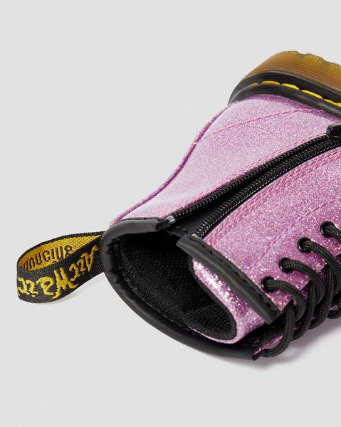 Dr Martens Toddler 1460 Glitter Kids' Lace Up Boots Dark Pink | USA-420573