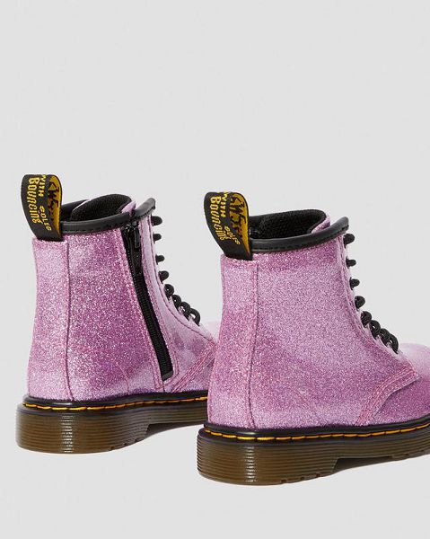 Dr Martens Toddler 1460 Glitter Kids' Lace Up Boots Dark Pink | USA-420573