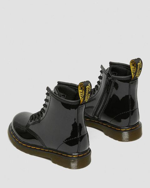 Dr Martens Toddler 1460 Patent Leather Kids' Lace Up Boots Black | USA-753408