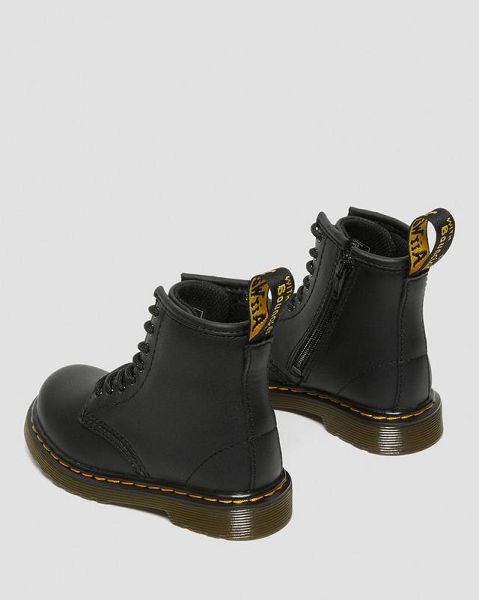 Dr Martens Toddler 1460 Softy T Leather Kids' Lace Up Boots Black | USA-419708