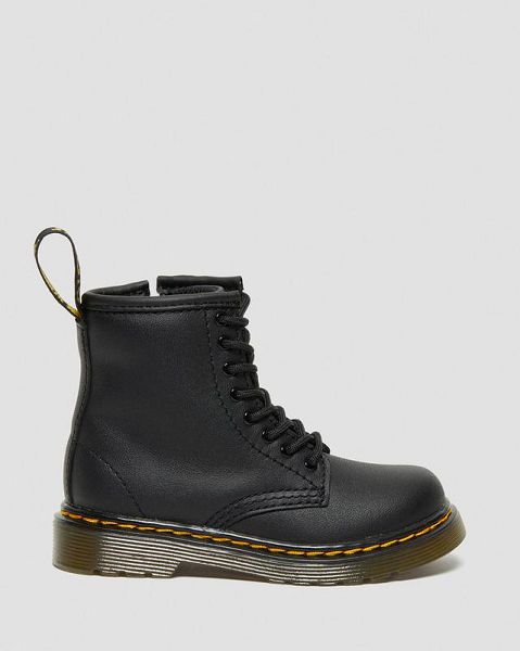 Dr Martens Toddler 1460 Softy T Leather Kids' Lace Up Boots Black | USA-419708