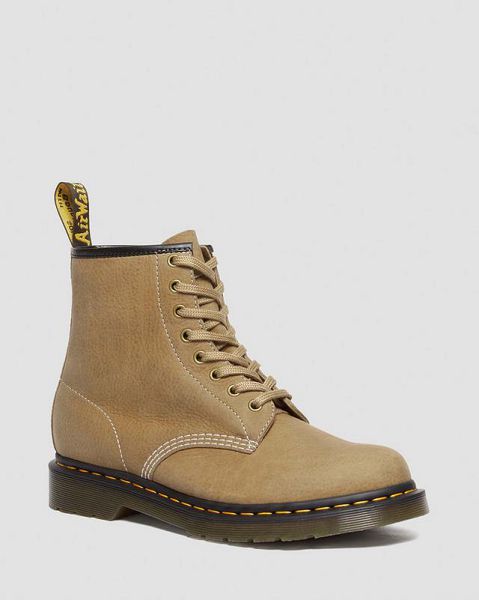 Dr Martens Tumbled Nubuck Leather Lace Up Women 1460 Boots Brown | USA-480593