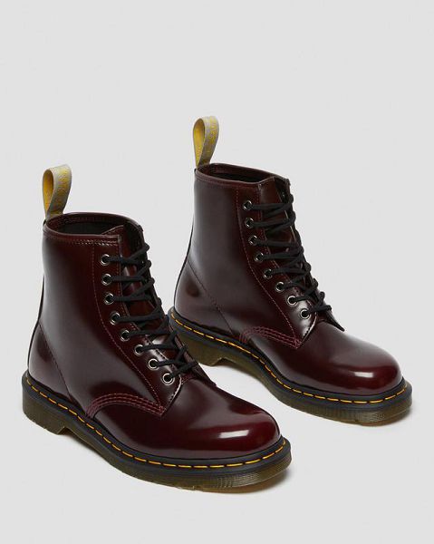 Dr Martens Vegan 1460 Men Lace Up Boots Pink / Red | USA-638749