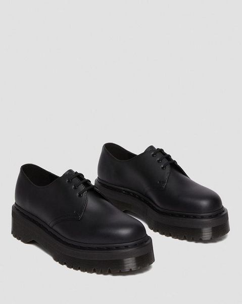 Dr Martens Vegan 1461 Mono Felix Men Platform Shoes Black | USA-907134