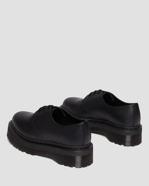 Dr Martens Vegan 1461 Mono Felix Men Platform Shoes Black | USA-907134