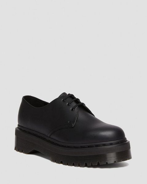 Dr Martens Vegan 1461 Mono Felix Men Platform Shoes Black | USA-907134