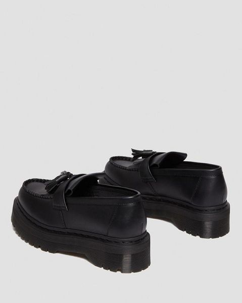 Dr Martens Vegan Adrian Felix Platform Tassel Women Loafers Black | USA-189762