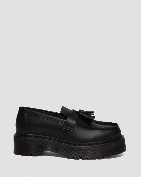 Dr Martens Vegan Adrian Felix Platform Tassel Women Loafers Black | USA-189762