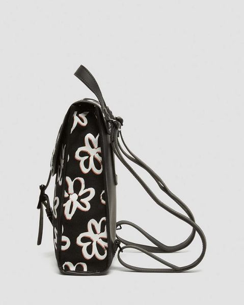 Dr Martens Vegan Floral Scribble Mini Accessories Backpack Black | USA-583497