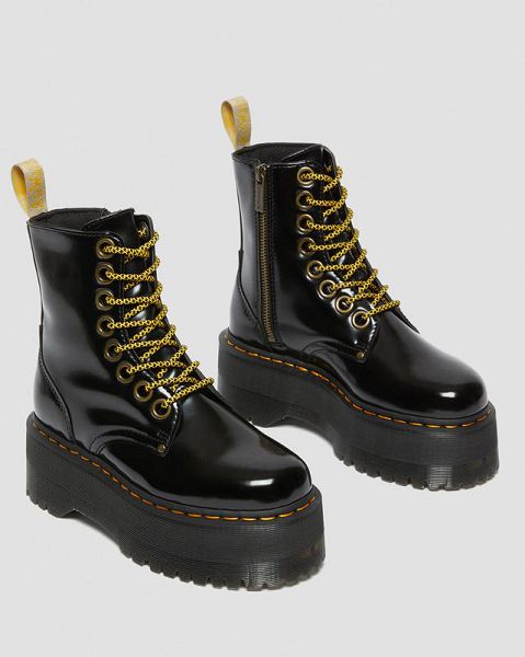 Dr Martens Vegan Jadon Max Women Platform Boots Black | USA-172849