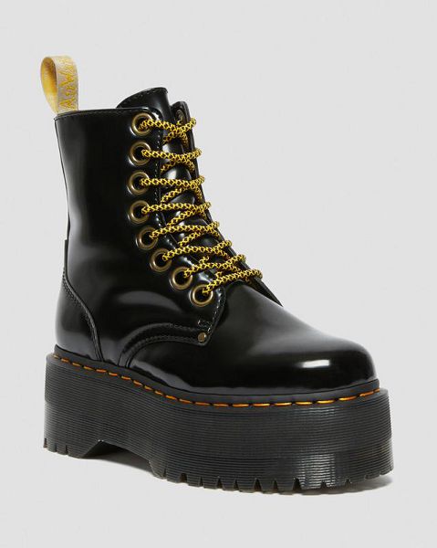 Dr Martens Vegan Jadon Max Women Platform Boots Black | USA-172849