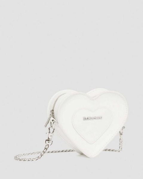 Dr Martens Vegan Mini Heart Shaped Accessories Bags White | USA-953021