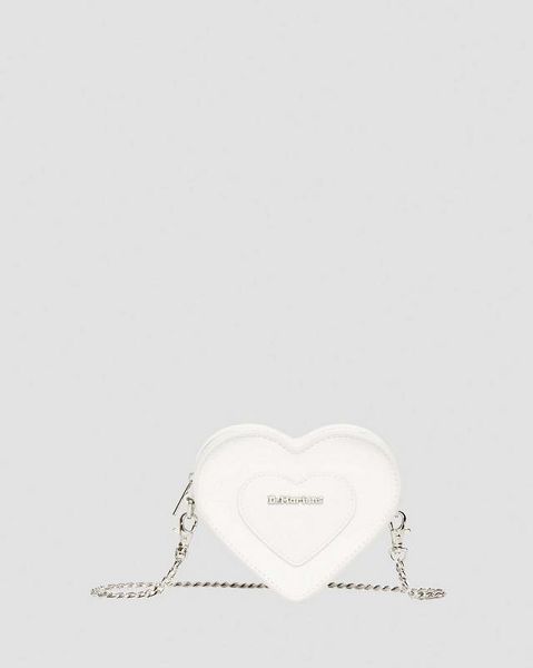 Dr Martens Vegan Mini Heart Shaped Accessories Bags White | USA-953021