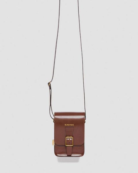 Dr Martens Vegan Norfolk Vertical Accessories Crossbody Bags Brown | USA-15246