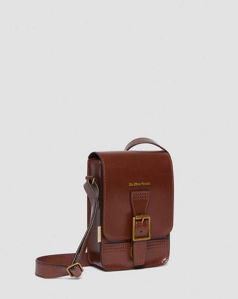 Dr Martens Vegan Norfolk Vertical Accessories Crossbody Bags Brown | USA-15246