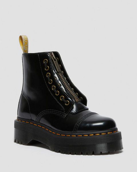 Dr Martens Vegan Sinclair Women Platform Boots Black | USA-326854