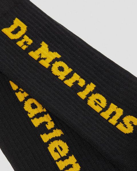 Dr Martens Vertical Logo Cotton Blend Accessories Socks Black | USA-708195