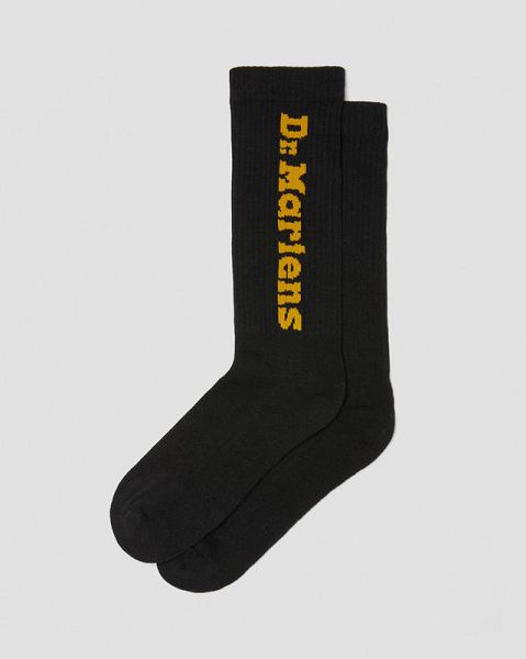 Dr Martens Vertical Logo Cotton Blend Accessories Socks Black | USA-708195