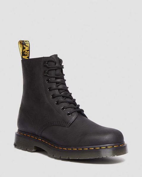 Dr Martens Wintergrip Outlaw Leather Lace Up Women 1460 Boots Black | USA-402367