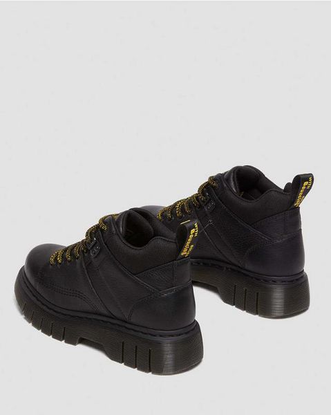 Dr Martens Woodard Grizzly Leather Low Men Casual Boots Black | USA-514287