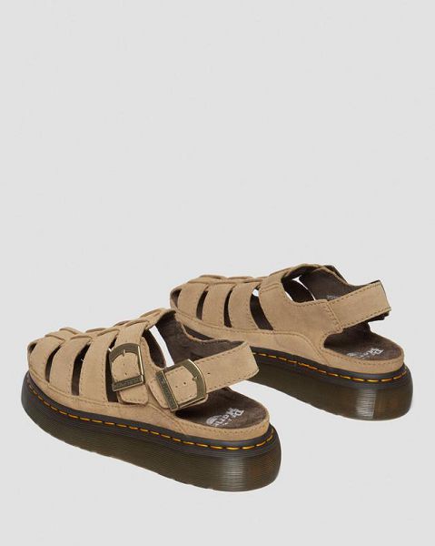 Dr Martens Wrenlie Bronx Suede Fisherman Men Sandals Brown | USA-630785