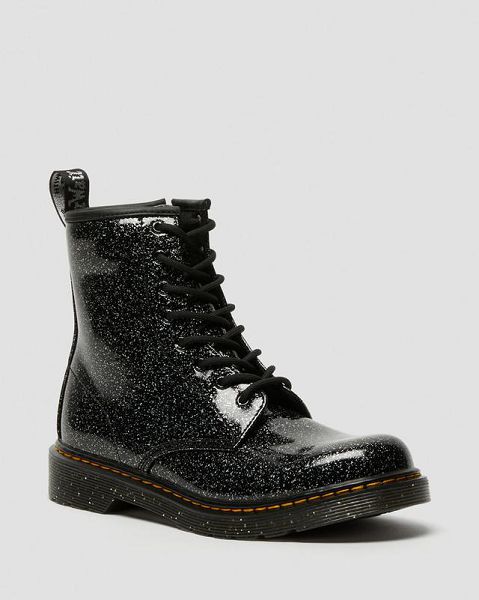 Dr Martens Youth 1460 Glitter Kids\' Lace Up Boots Black | USA-415296