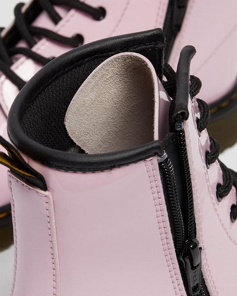 Dr Martens Youth 1460 Patent Leather Kids' Lace Up Boots Pink | USA-634952