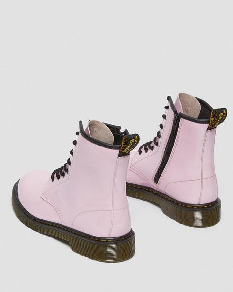 Dr Martens Youth 1460 Patent Leather Kids' Lace Up Boots Pink | USA-634952