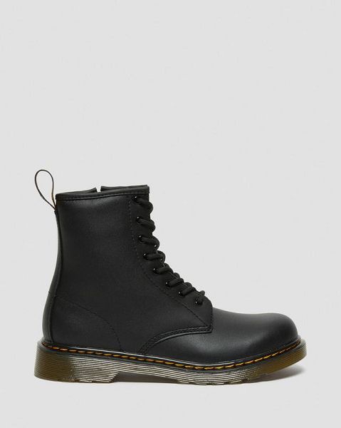 Dr Martens Youth 1460 Softy T Leather Kids' Lace Up Boots Black | USA-592347